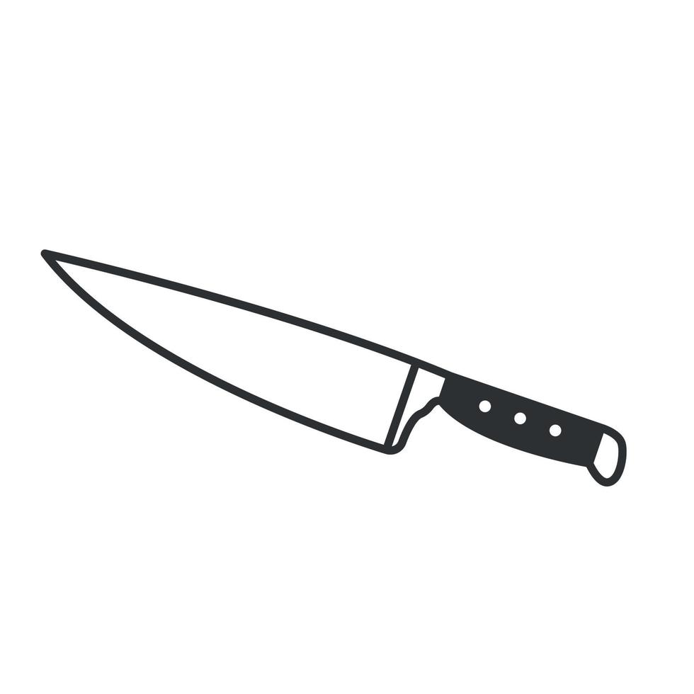 coltello linea icona. capocuoco attrezzo per ristorante cucina. vettore illustrazione su bianca sfondo