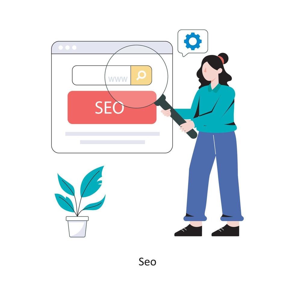 SEO piatto stile design vettore illustrazione. azione illustrazione