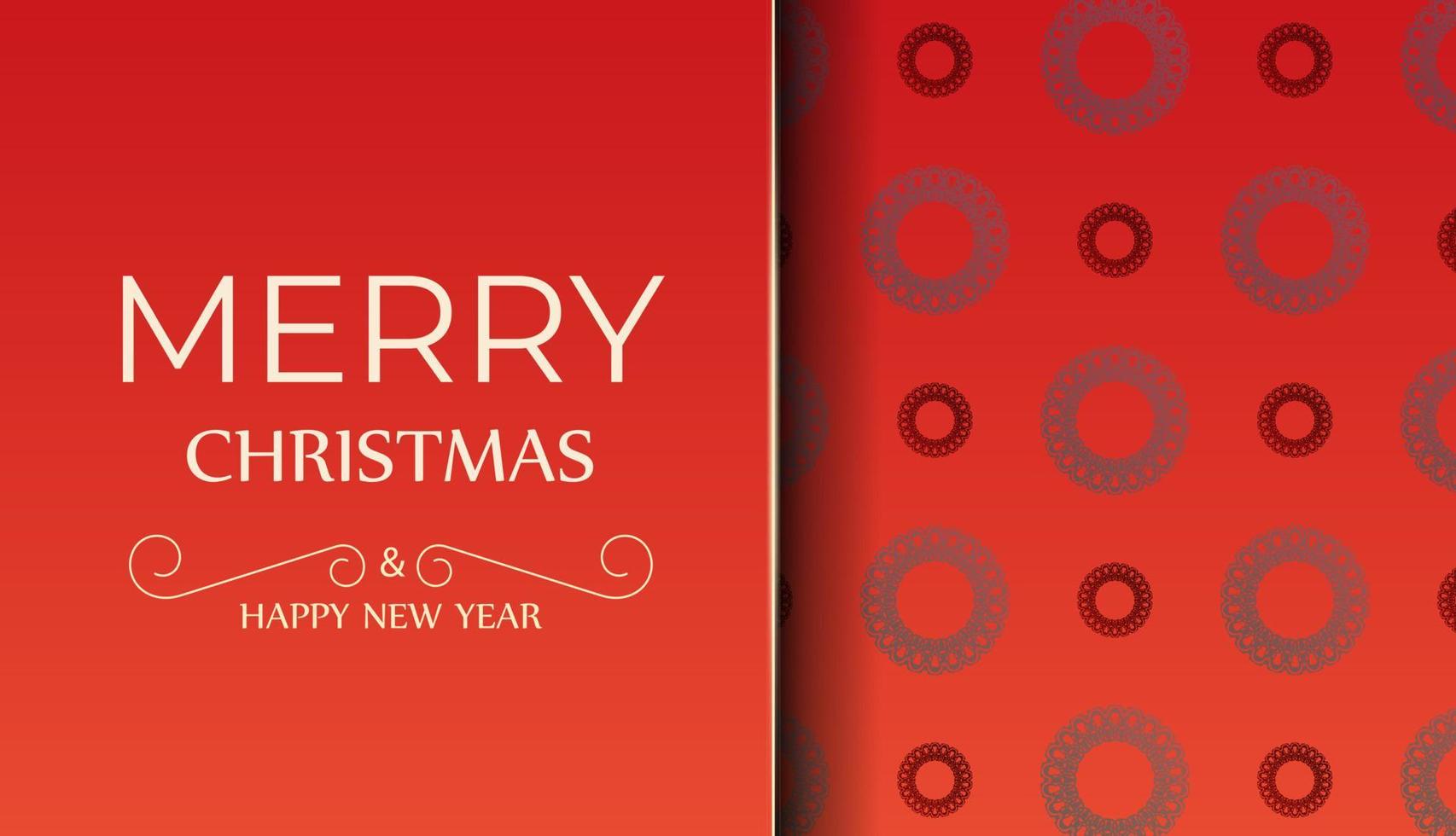 festivo opuscolo allegro Natale rosso colore con inverno Borgogna modello vettore