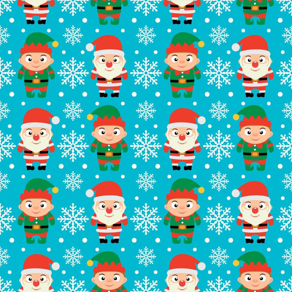 nuovo anno senza soluzione di continuità con bambini nel Santa Claus e elfo vettore