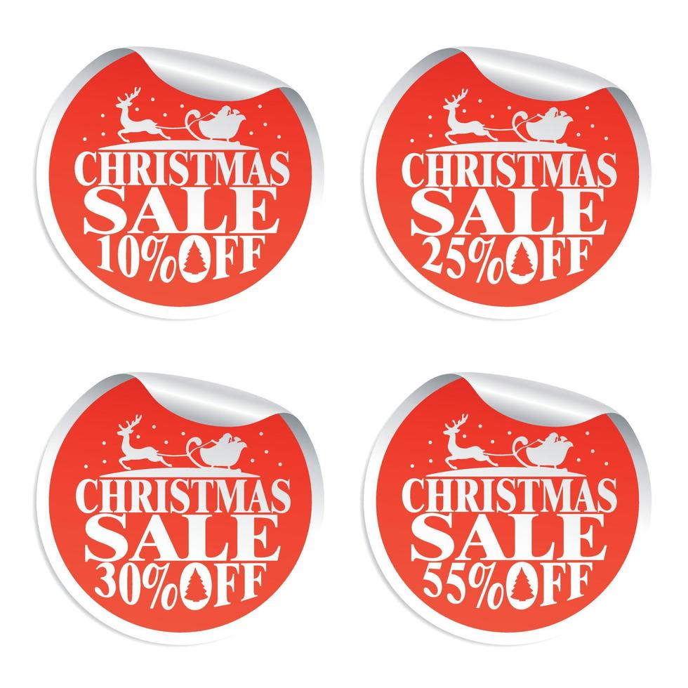 Natale vendita con adesivi Santa e cervo 10,25,30,55 per cento vettore