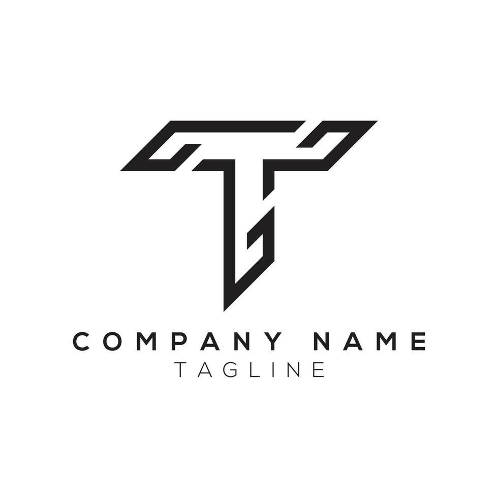 lettera t logo icona monogramma design vettore modello elementi
