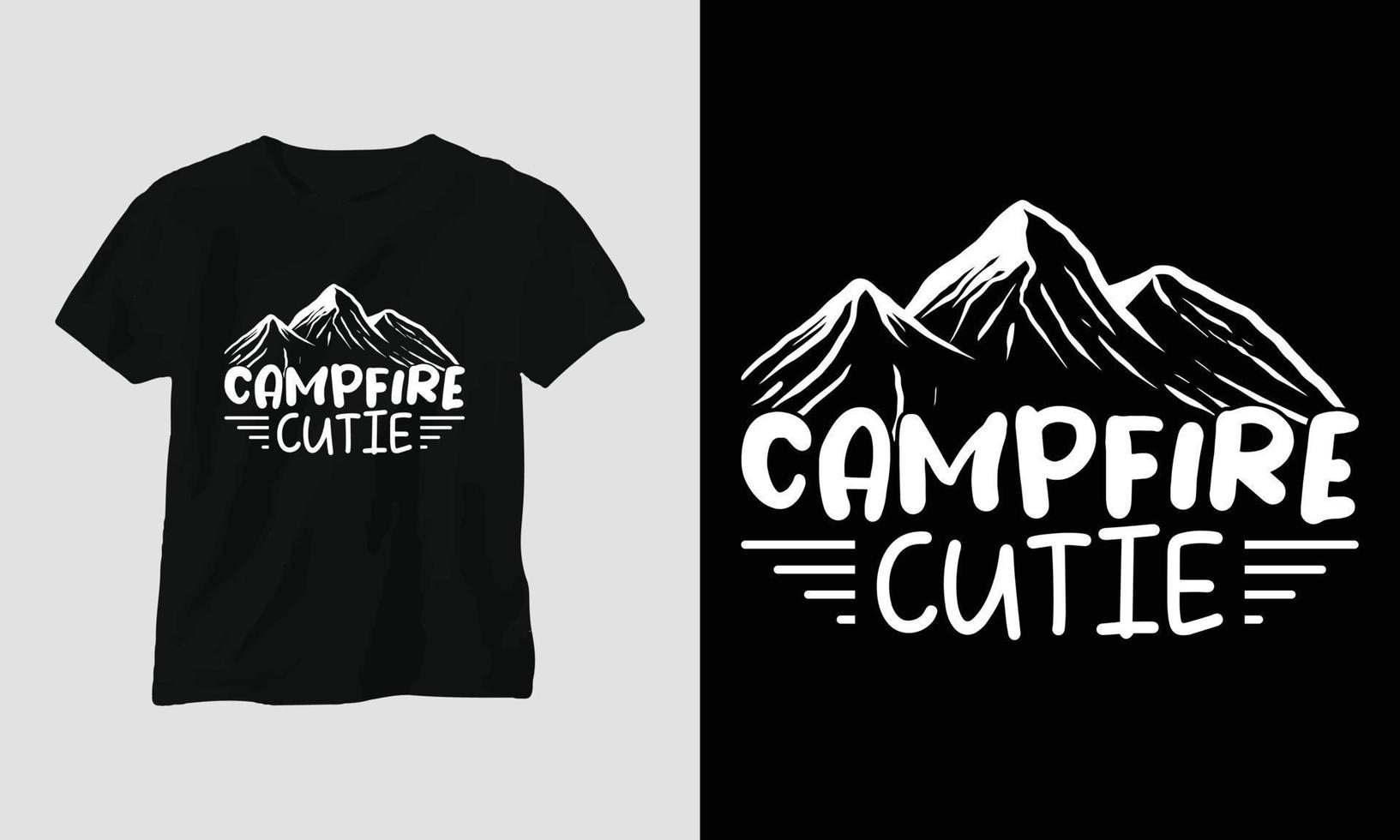 campeggio svg design con campo, tenda, montagna, tintinnare, albero, nastro, escursioni a piedi silhouette vettore