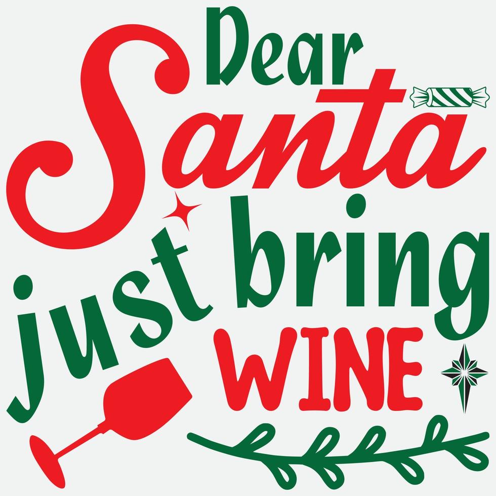 caro Babbo Natale, porta solo del vino vettore