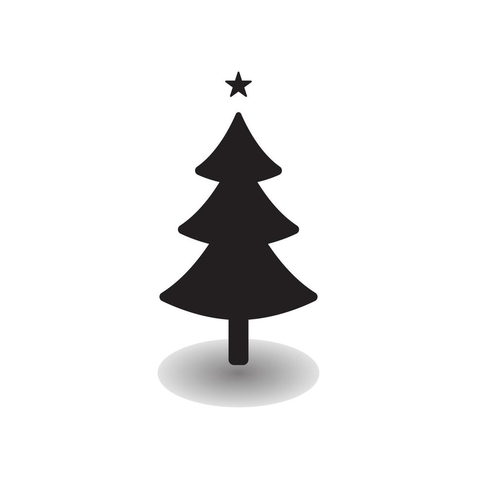 Natale albero nero icona, piatto design stile. Natale albero vettore silhouette. vettore illustrazione isolato su bianca sfondo