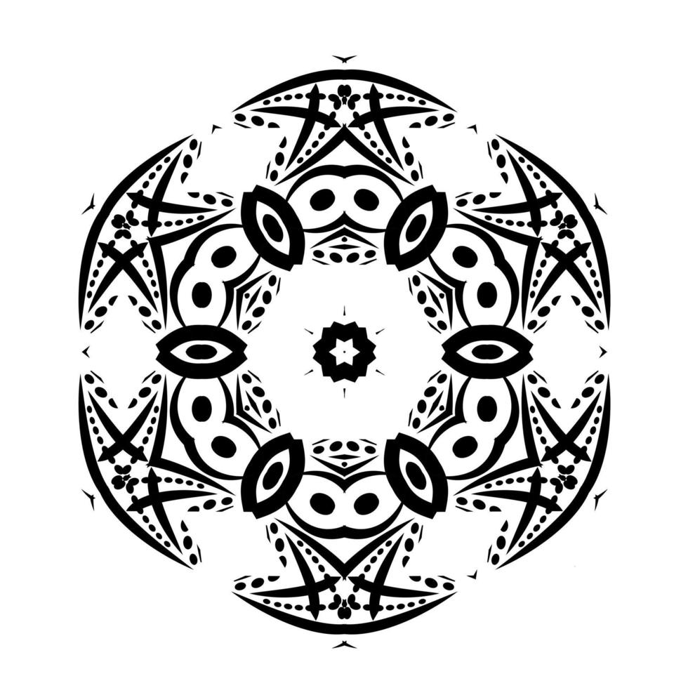 monocromatico circolare geometrico ornamento. il giro mandala. vettore