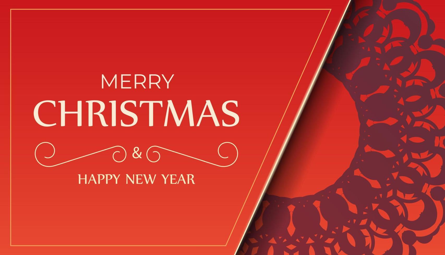 allegro Natale e contento nuovo anno rosso colore aviatore con Vintage ▾ Borgogna ornamento vettore