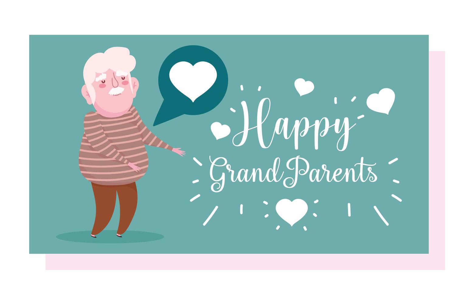 felice giorno dei nonni card vettore