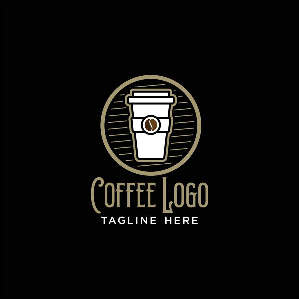 Vintage ▾ caffè logo design per negozio, caffè negozio, ristorante, etichetta, e bar attività commerciale azienda vettore