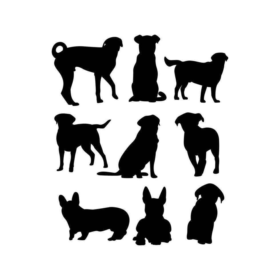 cane silhouette vettore illustrazione
