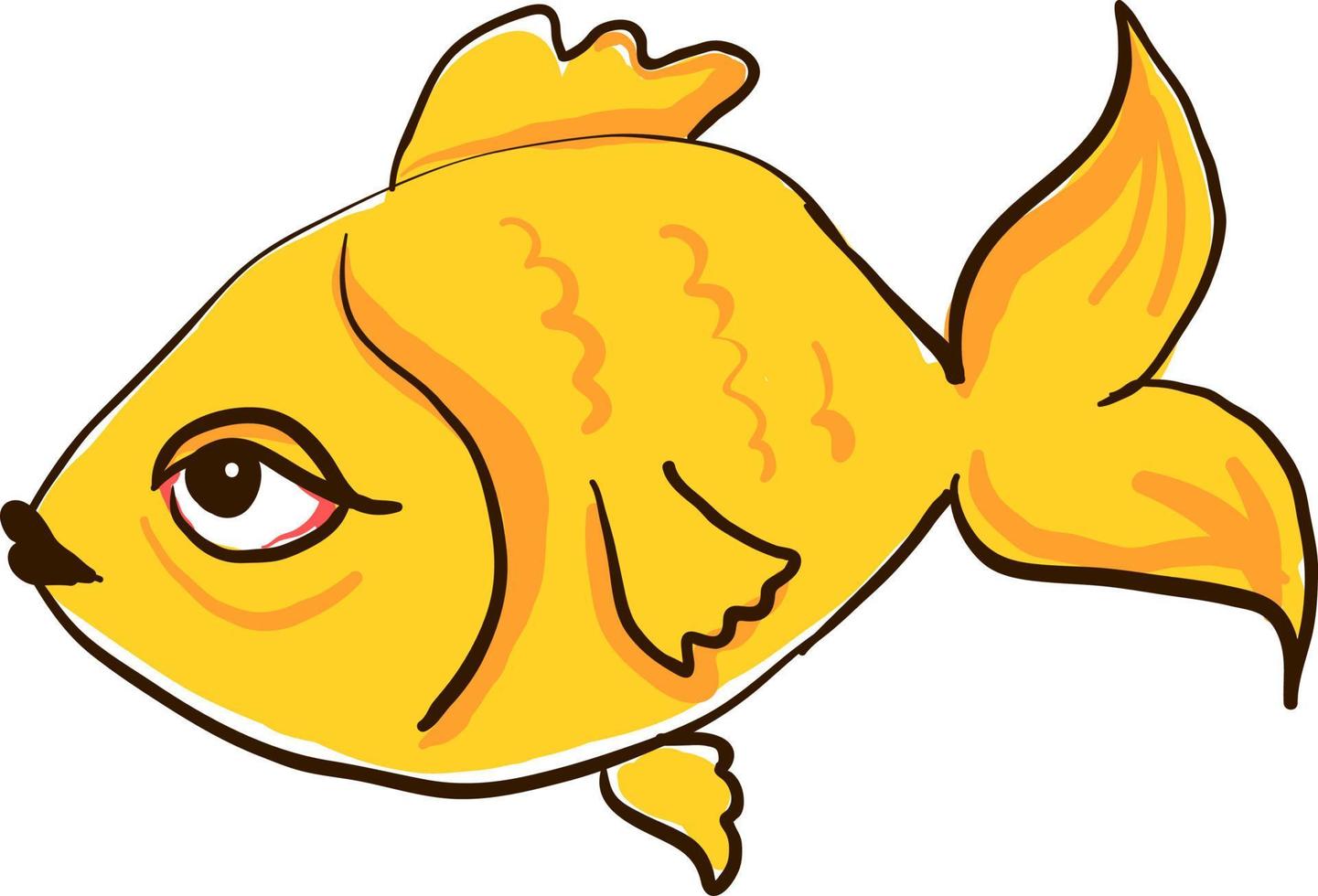 giallo pesce, illustrazione, vettore su bianca sfondo.