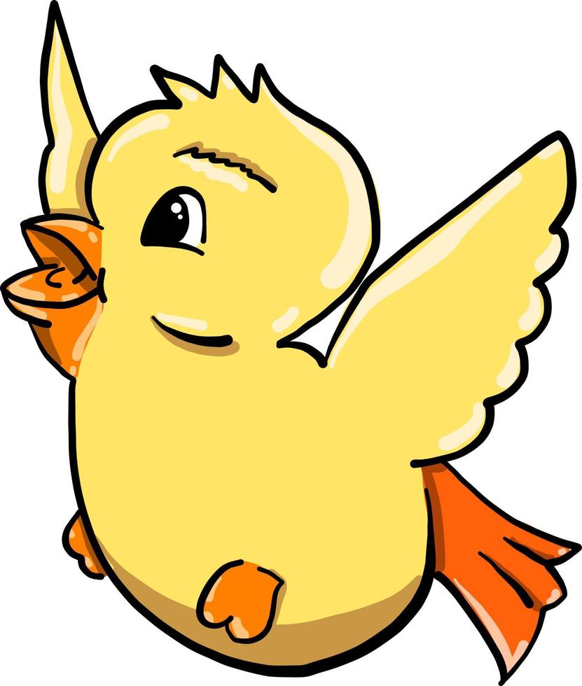 giallo uccello, illustrazione, vettore su bianca sfondo