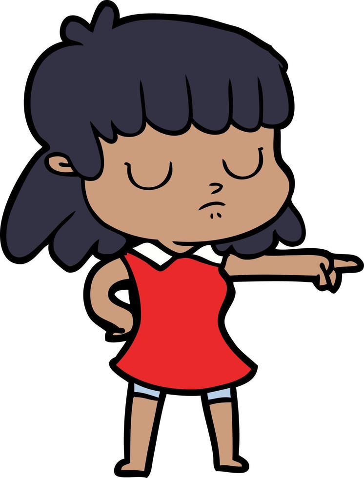 vettore donna personaggio nel cartone animato stile