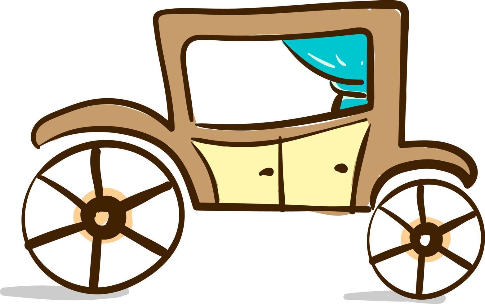 un' Marrone cavallo carrozza, vettore o colore illustrazione.