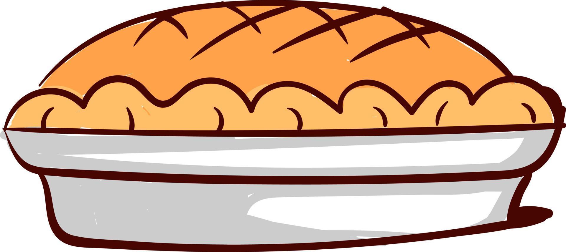 Mela torta, illustrazione, vettore su bianca sfondo