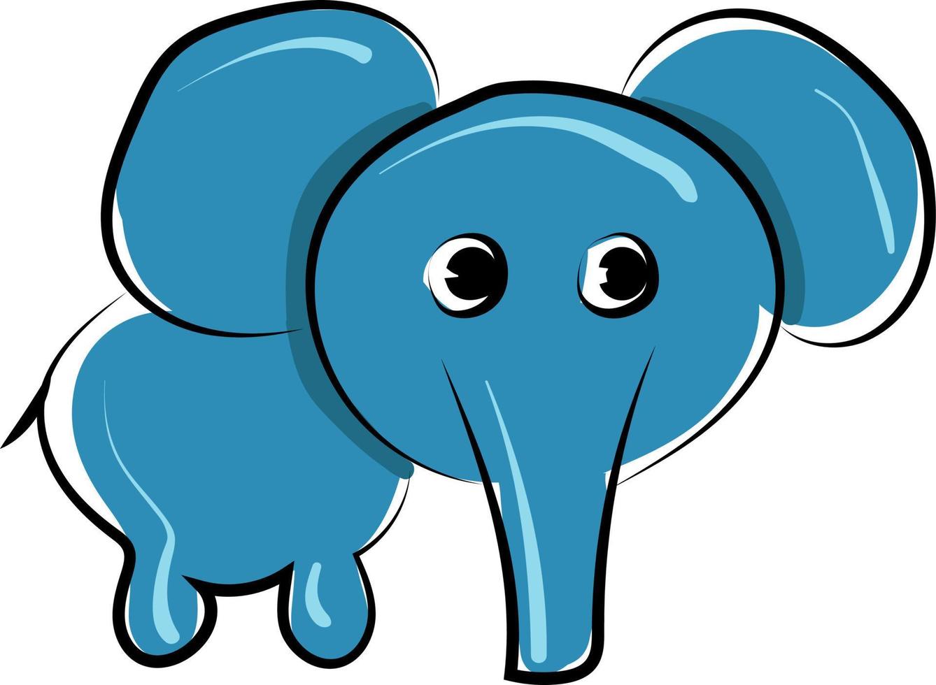 piccolo elefante, illustrazione, vettore su bianca sfondo.