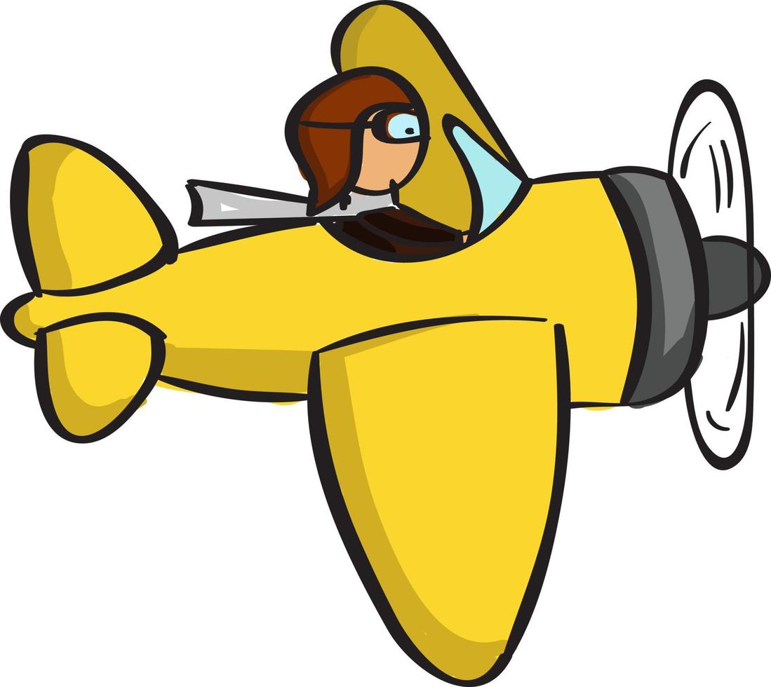 giallo aereo, illustrazione, vettore su bianca sfondo.