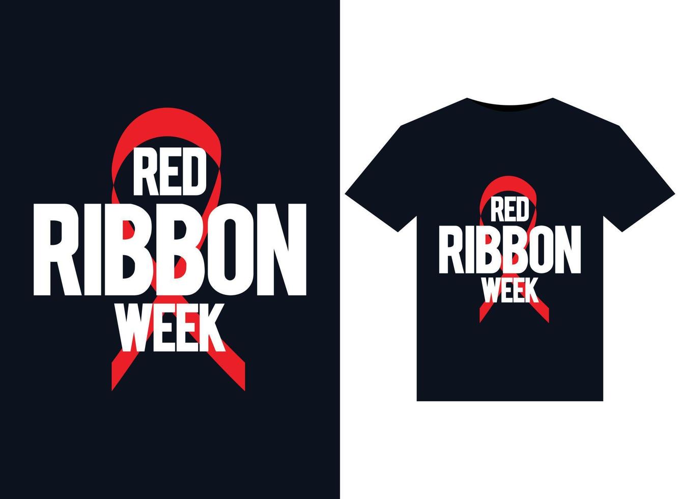 rosso nastro settimana illustrazioni per pronti per la stampa magliette design vettore