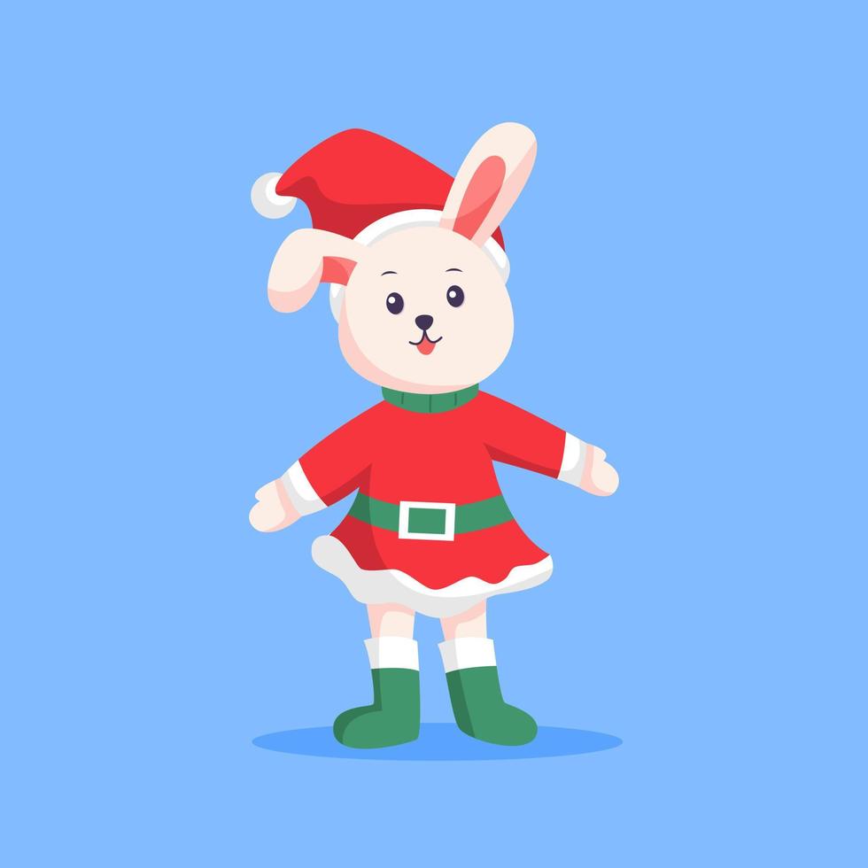 carino Natale coniglietto personaggio design illustrazione vettore
