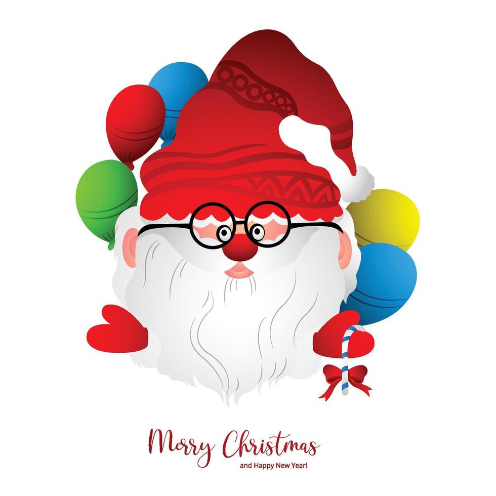 allegro Natale e contento nuovo anno saluto carta con Santa Claus design vettore