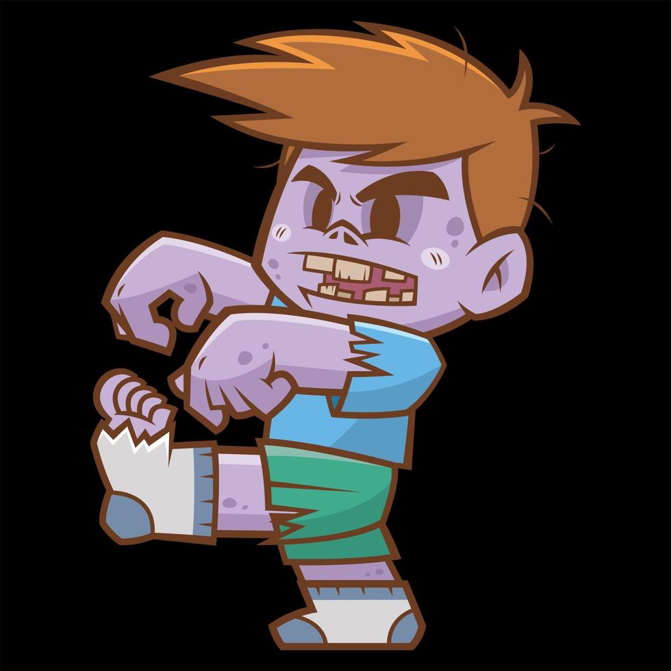 vettore illustrazione di zombie cartone animato personaggio