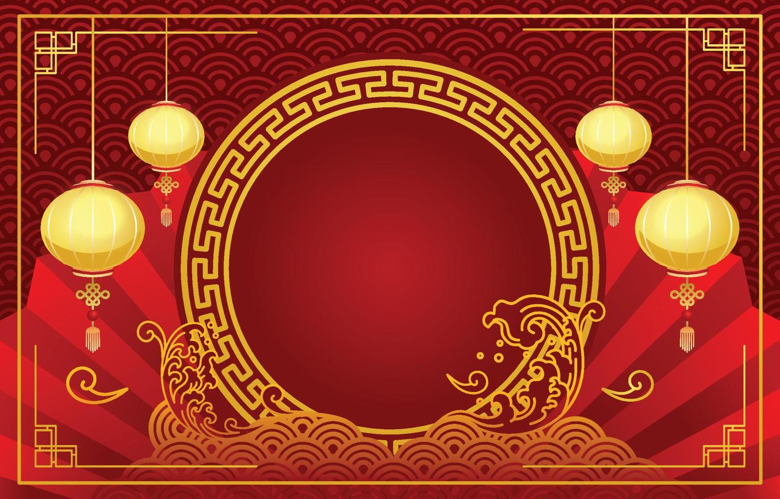 in profondità rosso Cinese nuovo anno vettore