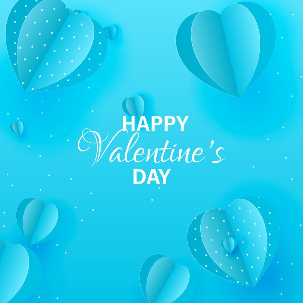 carta elementi nel forma di cuore volante su blu sfondo. vettore simboli di amore per contento Da donna, di madre, San Valentino giorno, compleanno saluto carta design