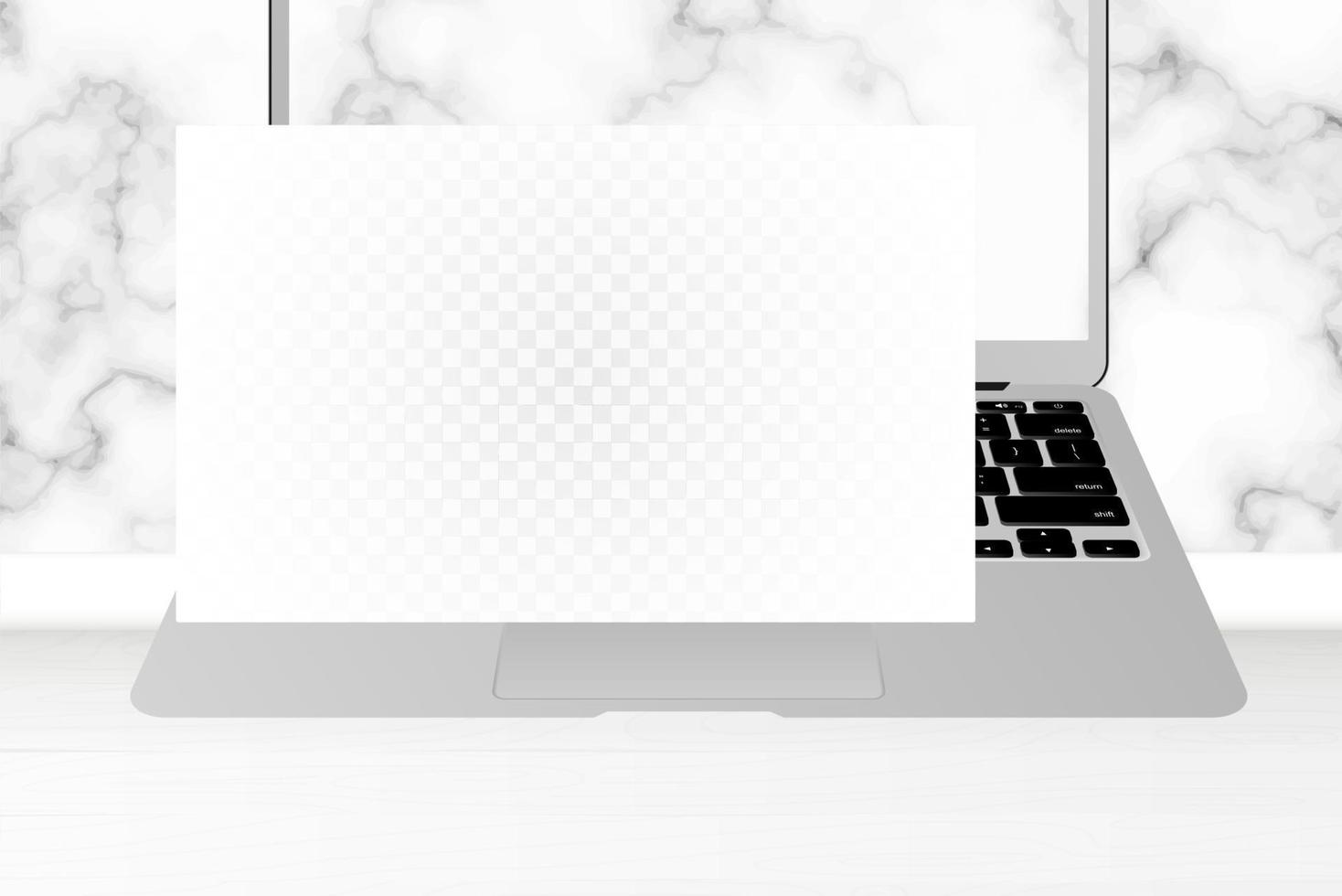 il computer portatile isolato su bianca sfondo. vettore illustrazione. il computer portatile su bianca marmo sfondo vettore illustrazione