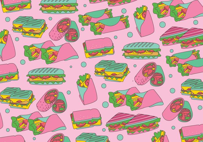 Panino Sandwich Pattern Vector