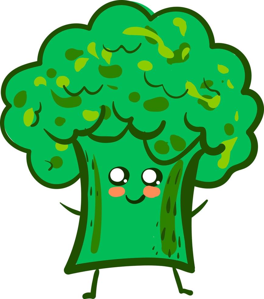 adorabile broccoli, illustrazione, vettore su bianca sfondo.