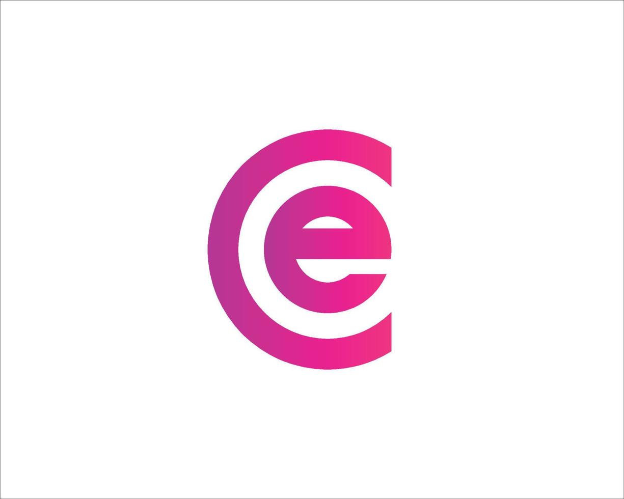 ce ec logo design vettore modello