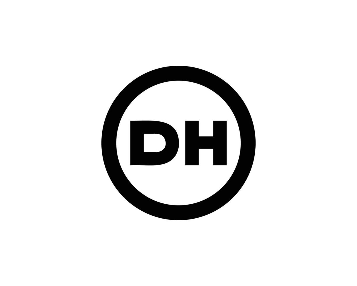 dh HD logo design vettore modello