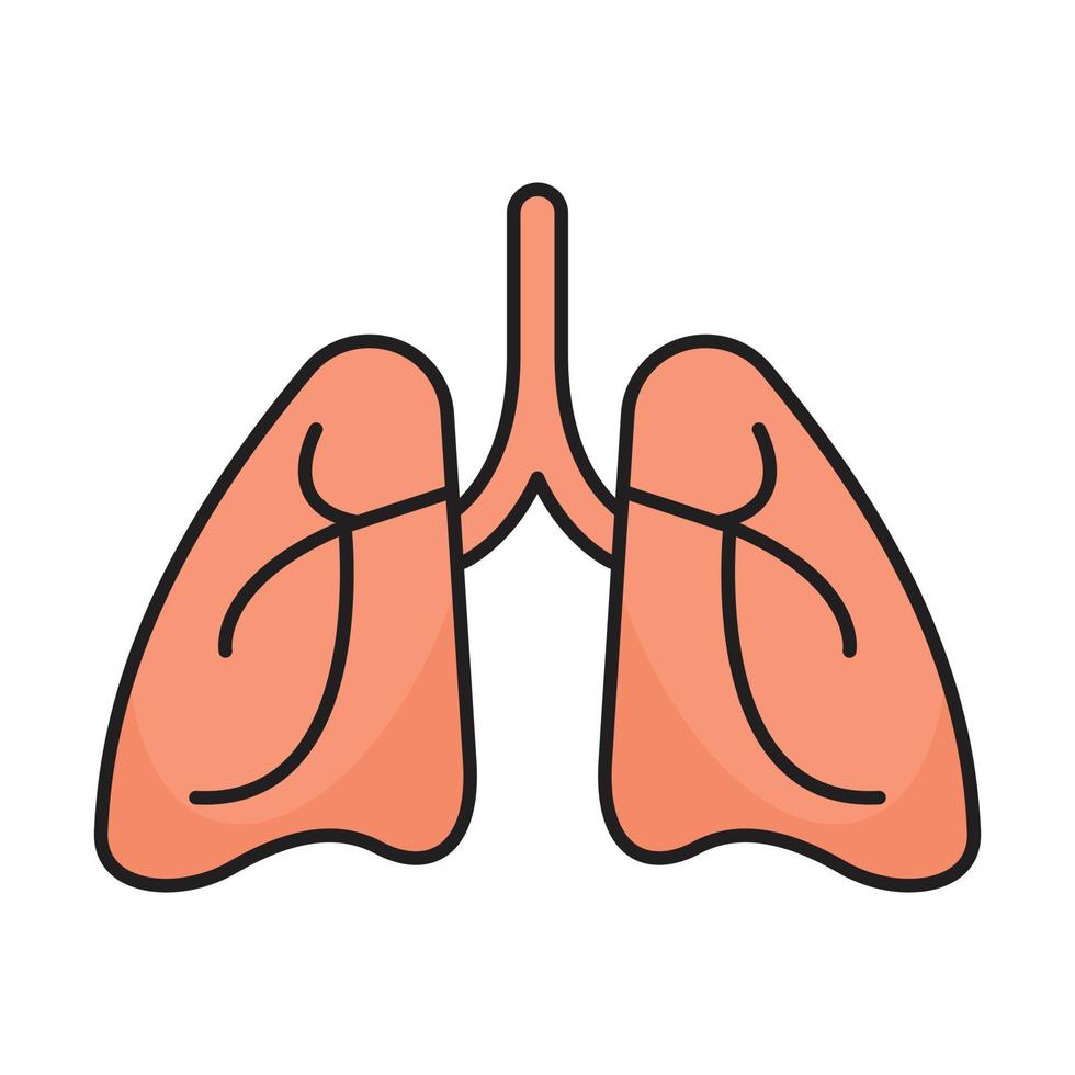 illustrazione vettoriale dei polmoni su uno sfondo. simboli di qualità premium. icone vettoriali per il concetto e la progettazione grafica.