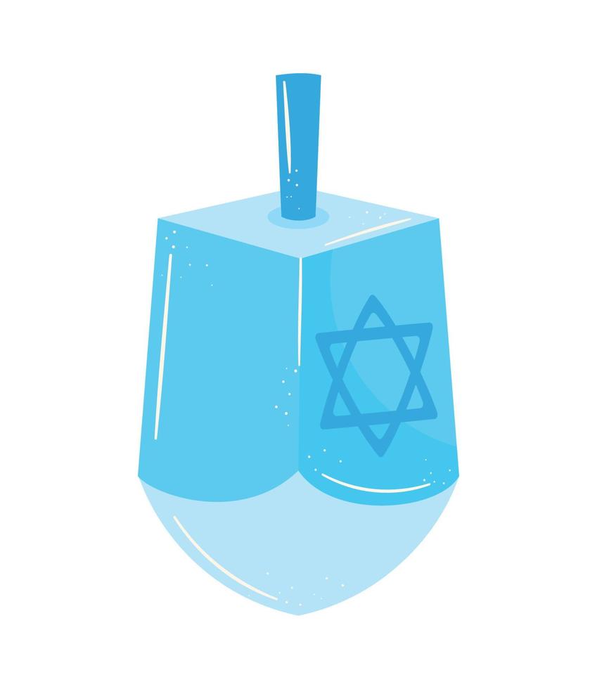 blu ebraico dreidel vettore