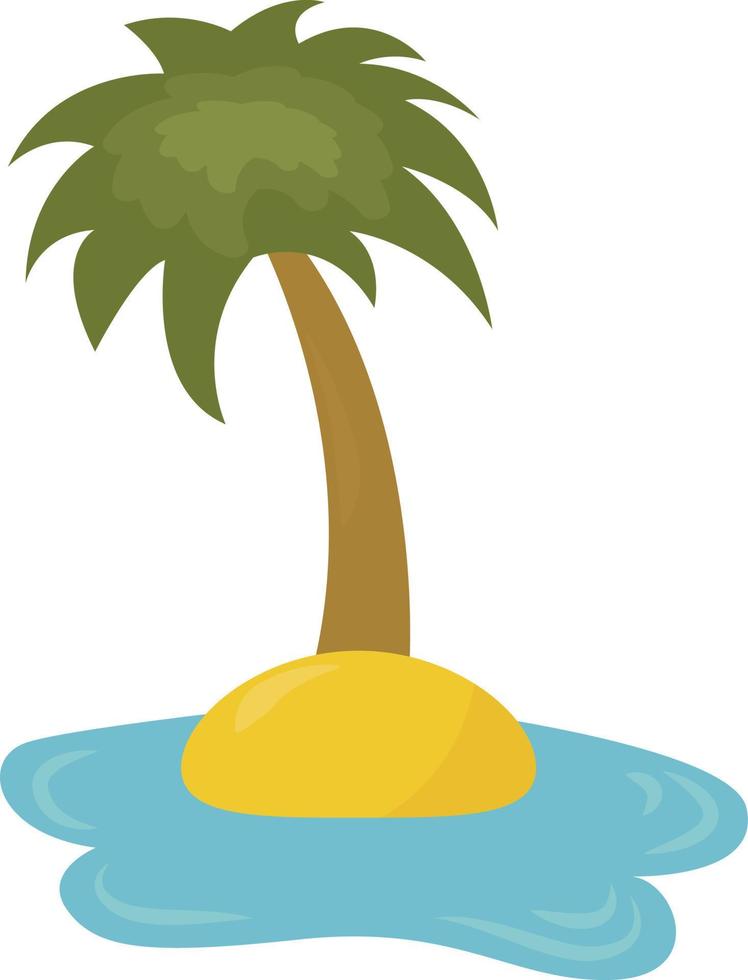 palma albero su isola , illustrazione, vettore su bianca sfondo