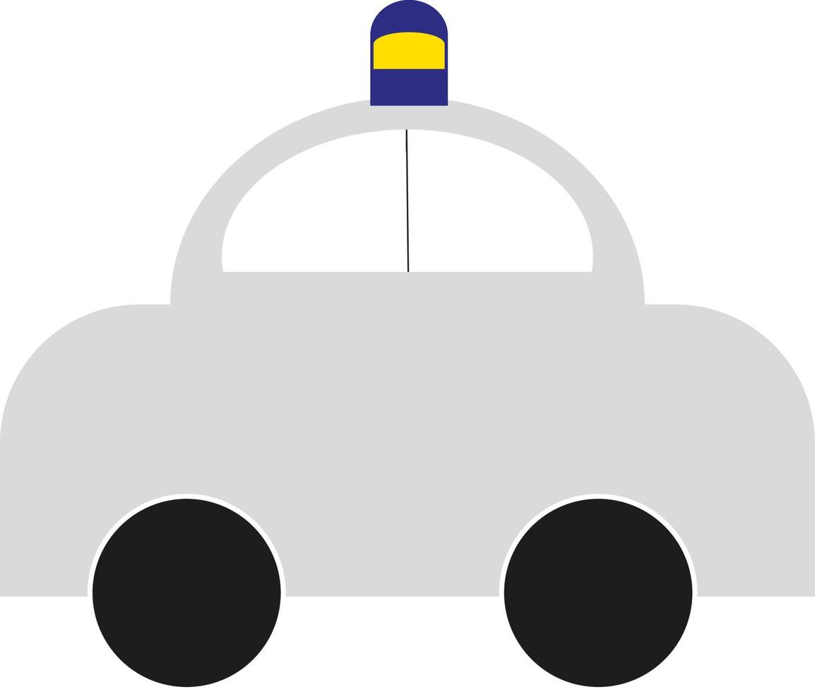 grigio polizia macchina, illustrazione, vettore su un' bianca sfondo.