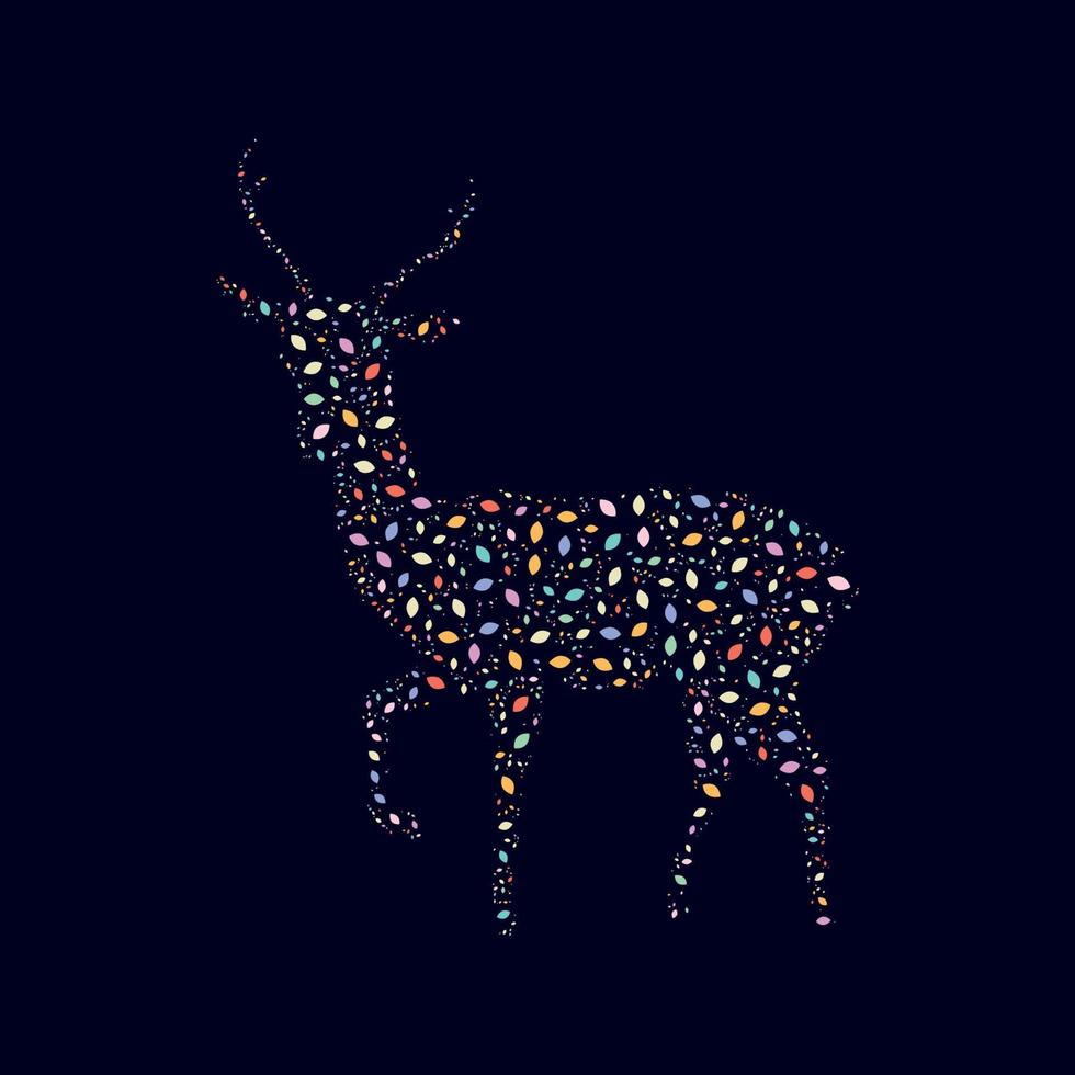 cervo arte colorato design animale vettore