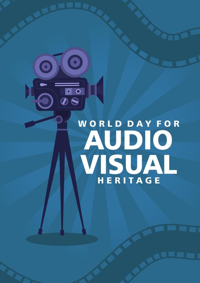 vettore illustrazione su il tema di mondo audiovisivo eredità giorno osservato ogni anno su ottobre 27 attraverso il globo. audiovisivo eredità bandiera illustrazione. vettore eps 10