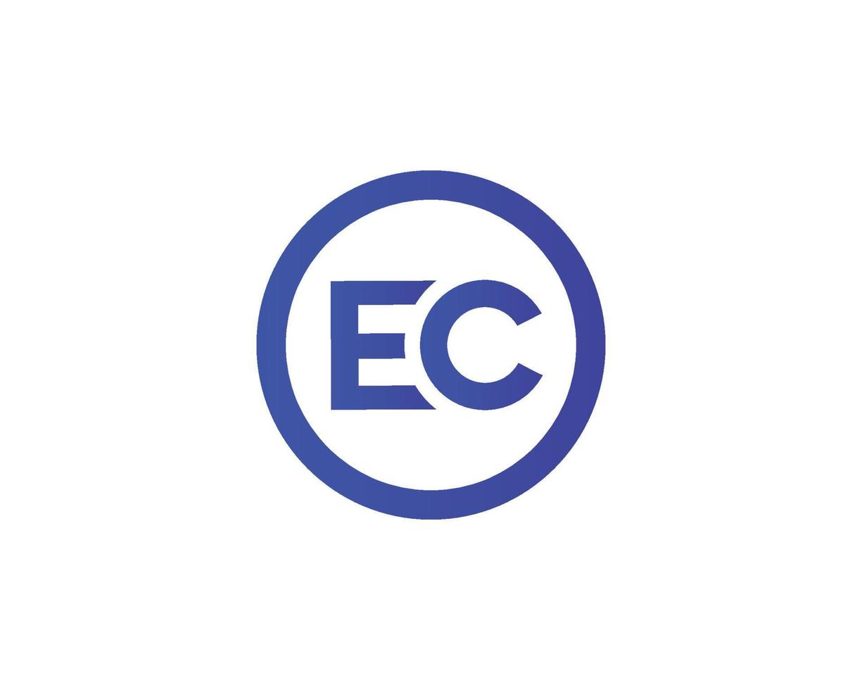 ec ce logo design vettore modello