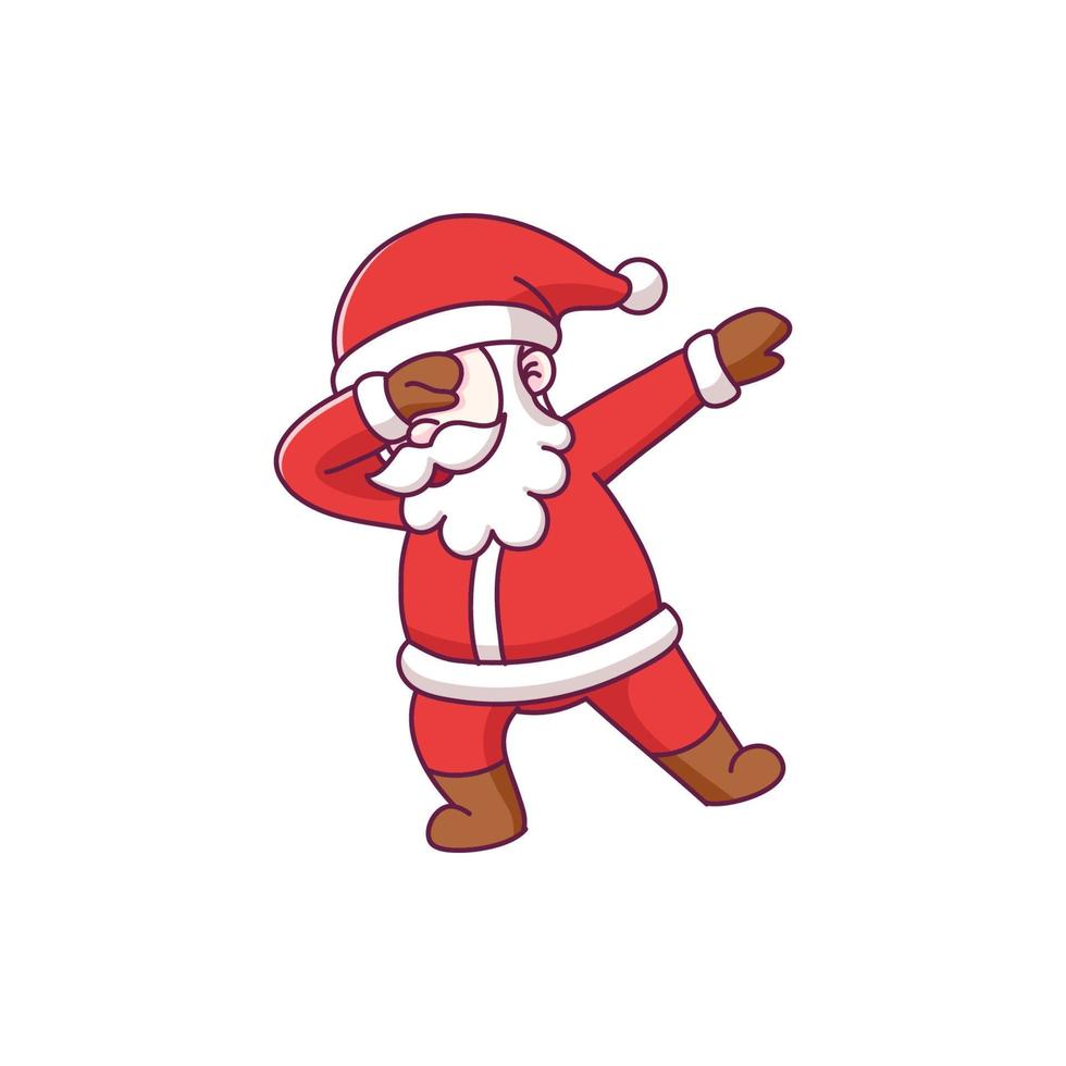 carino Santa Claus cartone animato personaggio con tamponando posa vettore