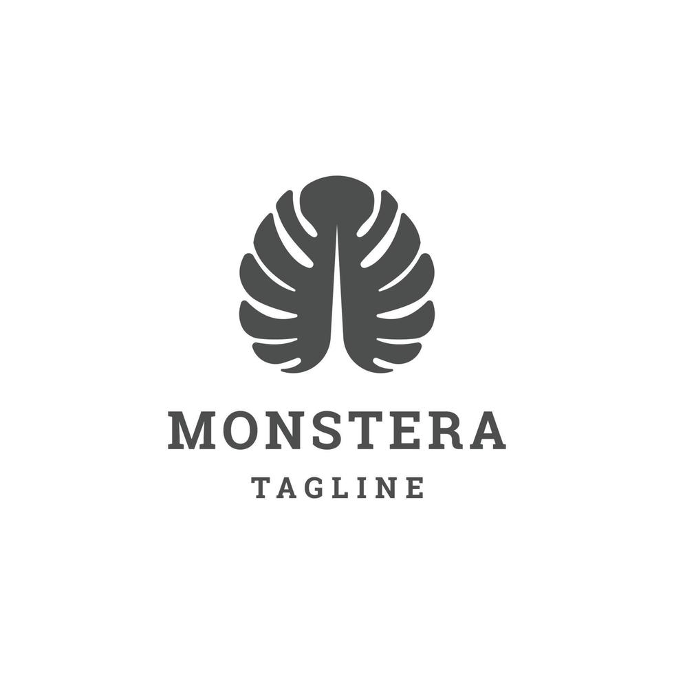 foglia Monstera logo icona design modello piatto vettore illustrazione