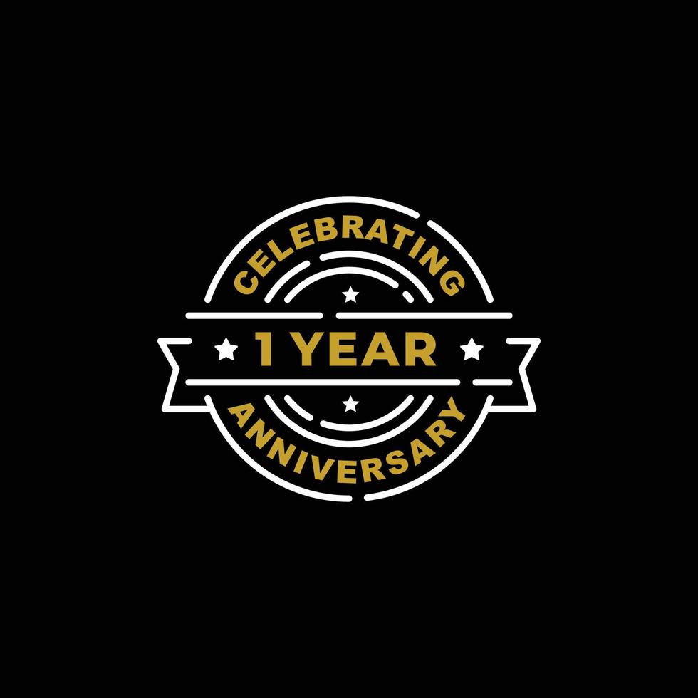 1 anno anniversario celebrazione logo vettore