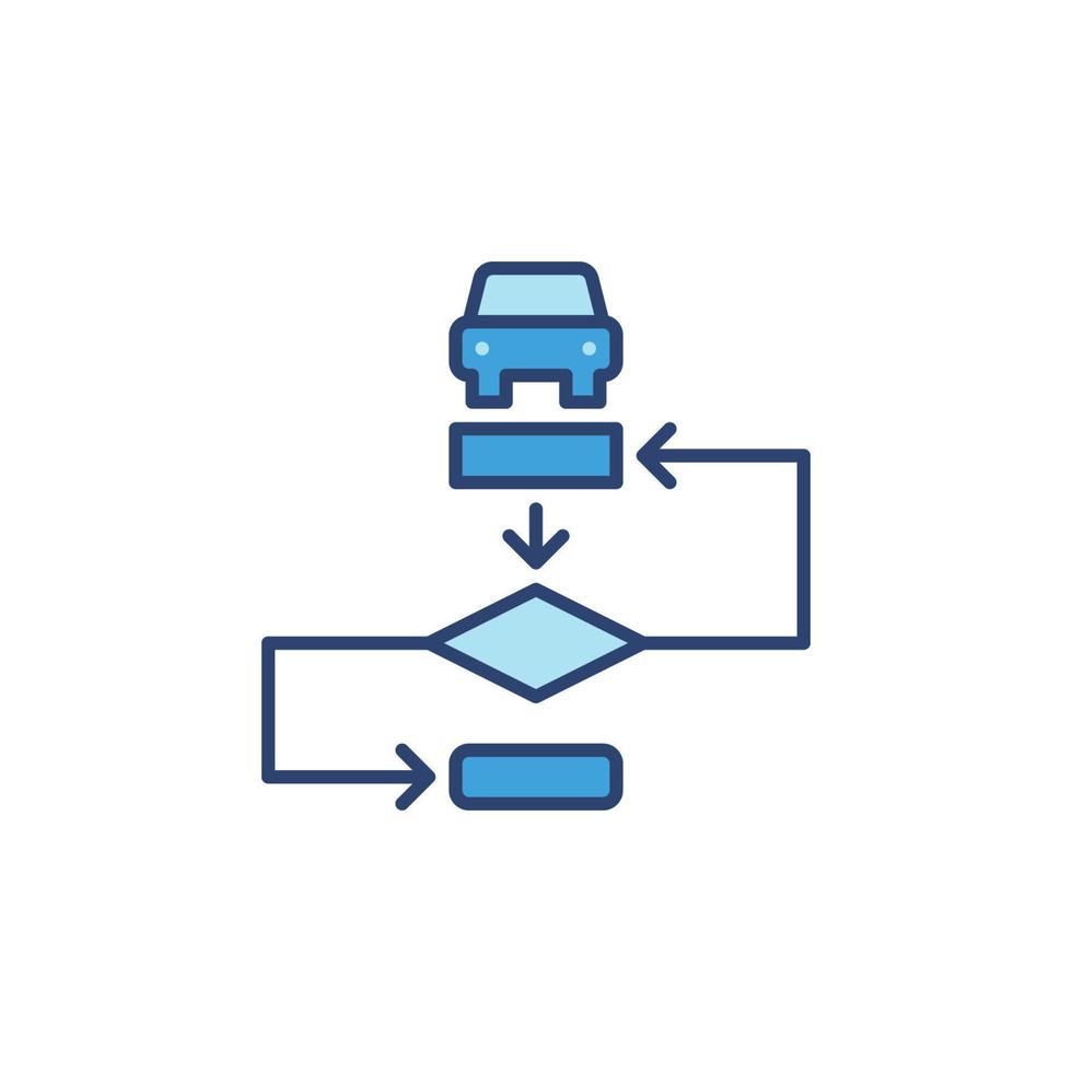 autonomo veicolo algoritmo vettore blu moderno icona