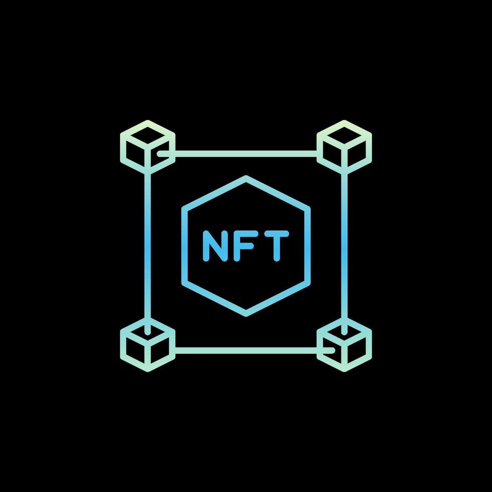 non fungibile gettone blockchain schema vettore nft moderno icona