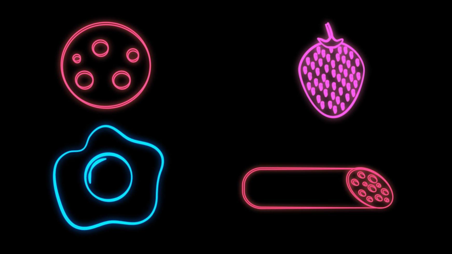 hamburger e ingredienti neon icone nel impostato collezione per design. hamburger cucinando vettore simbolo azione ragnatela illustrazione