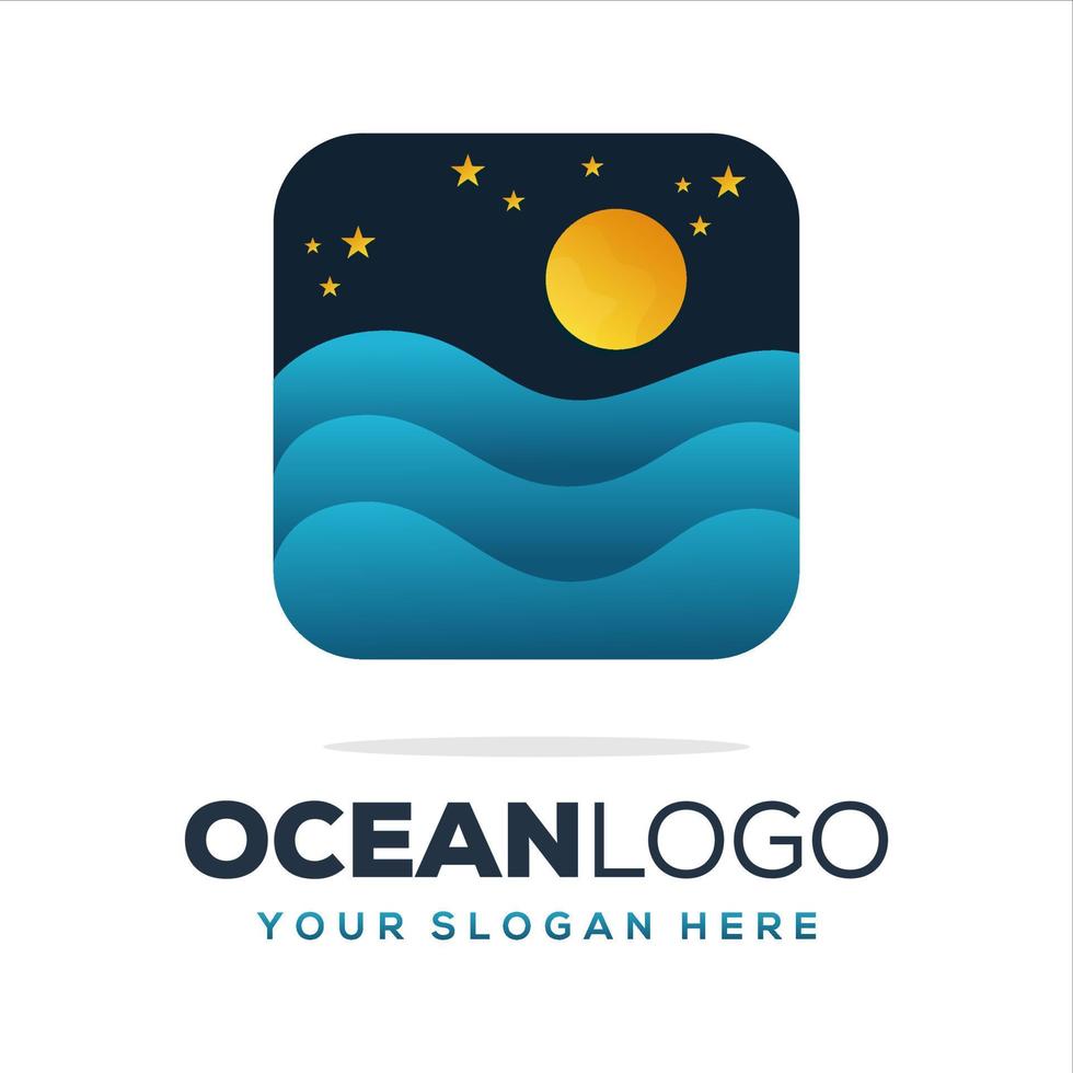 oceano logo design vettore