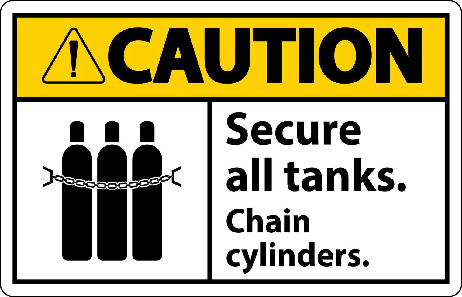 attenzione cartello sicuro tutti carri armati, catena cilindri vettore