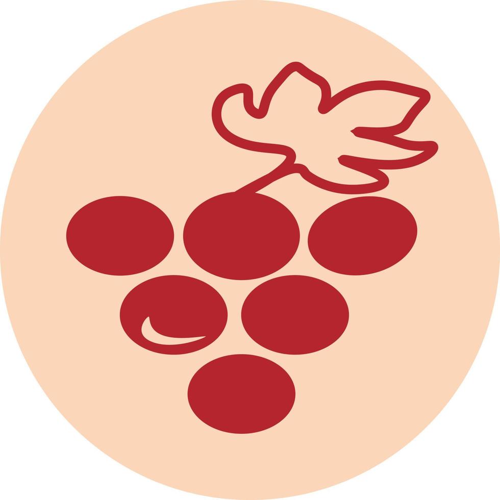 rosso uva, icona illustrazione, vettore su bianca sfondo