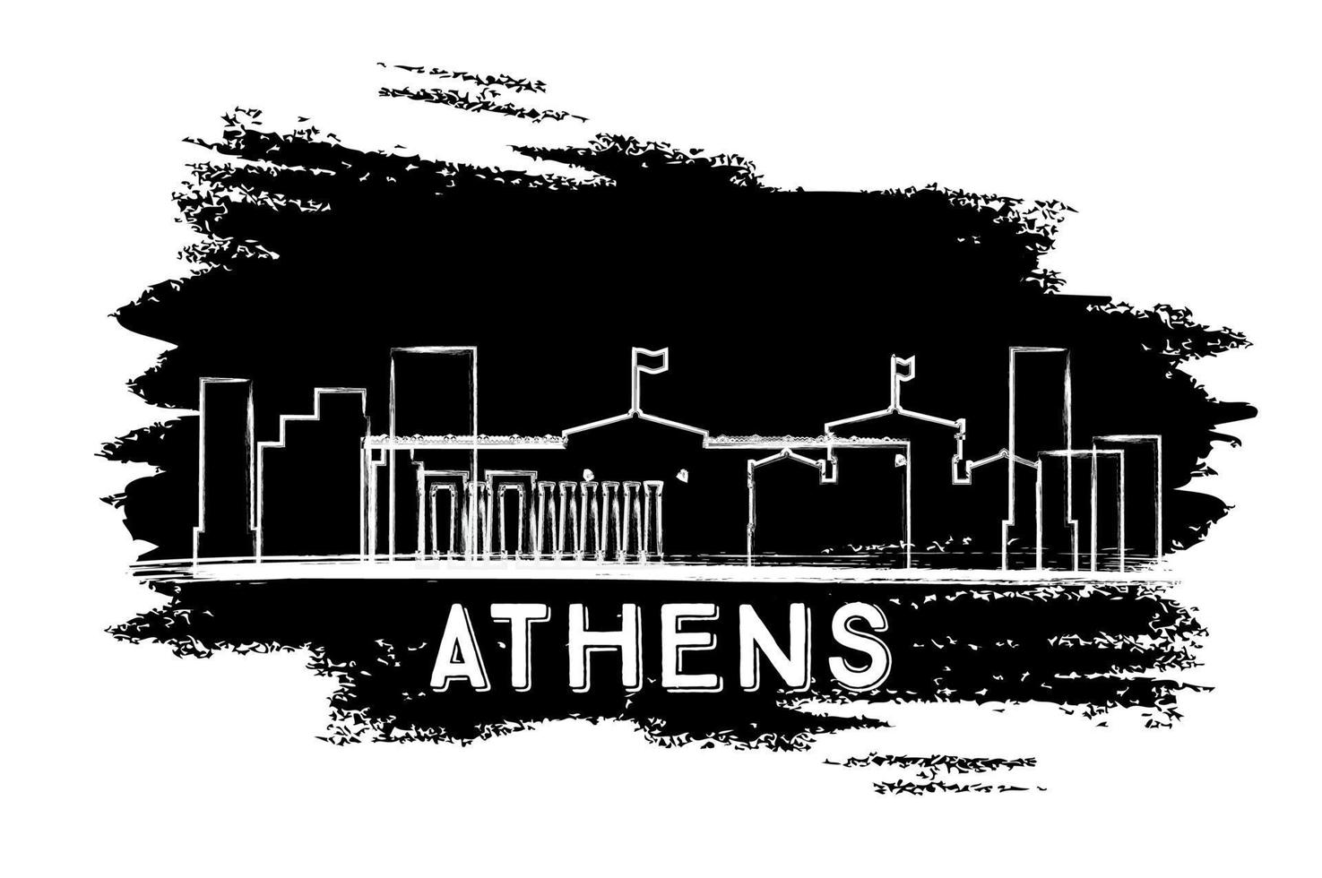 Atene orizzonte silhouette. mano disegnato schizzo. vettore