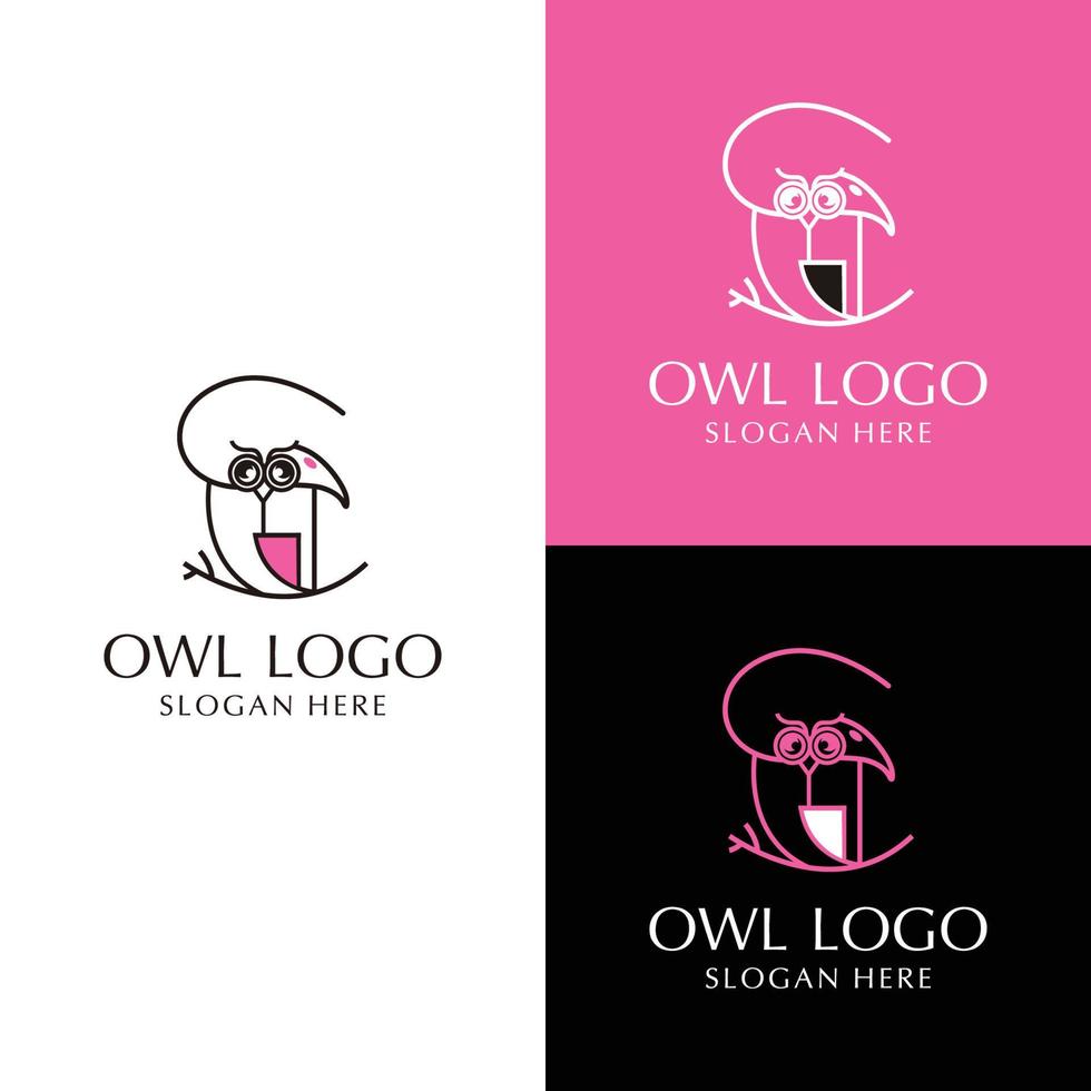 gufo logo logo design icona modello vettore